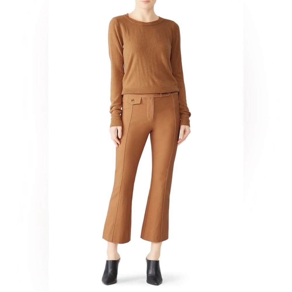 Derek Lam 10 Crosby Camel Cropped Flare Trousers Size 8